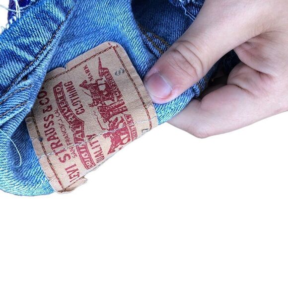 VINTAGE 2004 Levi's Patchwork Denim Jacket Vest Blue Small - Picture 10 of 16